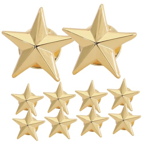 Beaupretty 10 Stück Goldene Kupfer anstecknadeln Memorial Day Stern Broschen Metall Abzeichen für Kleidung Jacken Hüte Rucksäcke Vielseitiges Party zubehör von Beaupretty
