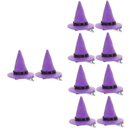 Beaupretty 10 Stk Halloween-haar-accessoires Frauen Hexenhut Party-hexenhut Halloween Kostüm Hexenhüte Halloween-hexenmütze Hexenhut Haarspangen Hexen Hut Kleine Vliesstoff Violett Cosplay von Beaupretty