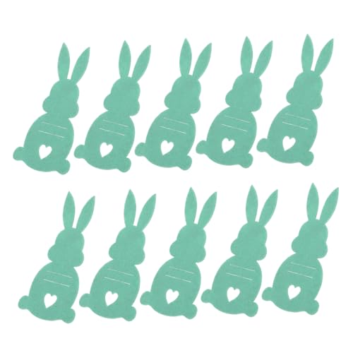 Beaupretty 10 Stück Hasenwechselhalter Häschen-besteckhalter-Tasche Geschirrhalter in Hasenform Osterbesteck Osterhasen Taschen Osterhasen Bestecktaschen Tuch Light Green von Beaupretty