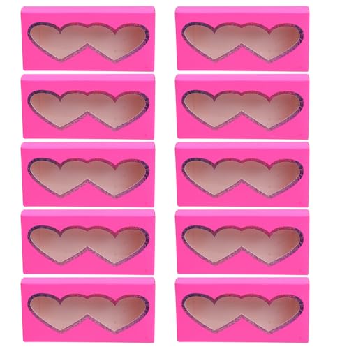 Beaupretty 10 Stück Herzförmige Papier Wimpernaufbewahrungsboxen Leichtes False Eyelash Case mit Sicherer Versiegelung und Praktischem Schutz für Empfindliche Wimpern Unterwegs und Zuhause von Beaupretty