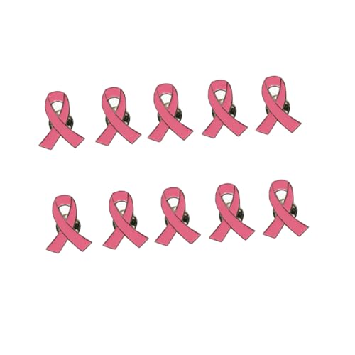 Beaupretty 10 Stück Rosa Schleifenbroschen Brustkrebs bewusstsein Anstecknadeln Metall Damen Mädchen Modisch Vielseitig für Kleidung Taschen und Accessoires von Beaupretty