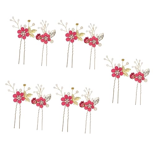 Beaupretty Haarschmuck 10 Stück Rosen-Stirnband Rosen-Haarspange Hochzeits-Stirnband Strass-Haar Hochzeit-Stirnbänder Für Frauen Blond Bobby Für Haare Hochzeit Blumen-Haar-Accessoires von Beaupretty