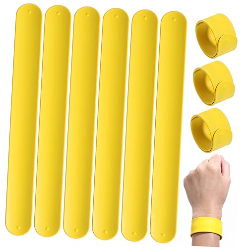 Beaupretty 10 Stück Silikon Schnapparmbänder für Jungen Mädchen Elastische Flexible Partygeschenke Abriebfest Hautfreundlich Gelb für Geburtstags und Kinderfeste von Beaupretty