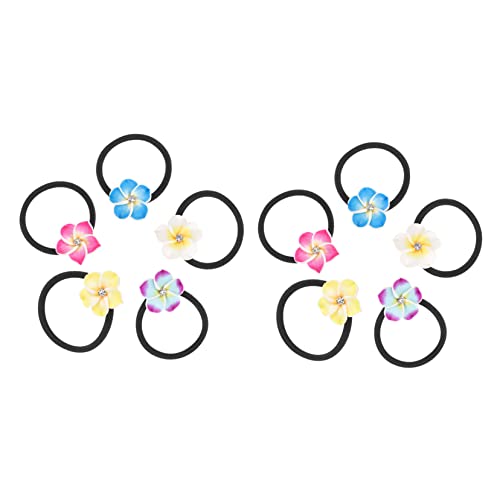 Beaupretty 10 Stück Teiliges Bunter Blumenhaargummis für Mädchen Elastische Haarbänder mit Strass für Strand Party und Alltag Komfortabel und Langlebig Modisches Accessoire von Beaupretty