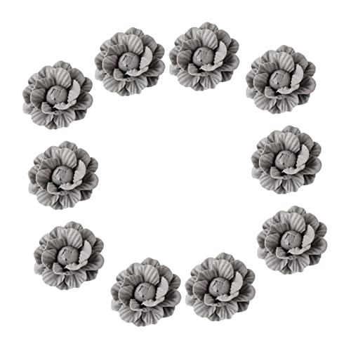 Beaupretty 10 Stück Teiliges DIY Camellia Blüten aus Grauem Mikrofaser Leder Kleidung Accessoires für Damen Vielseitig als Haarschmuck Broschen und Kleidungsdekoration Geeignet von Beaupretty