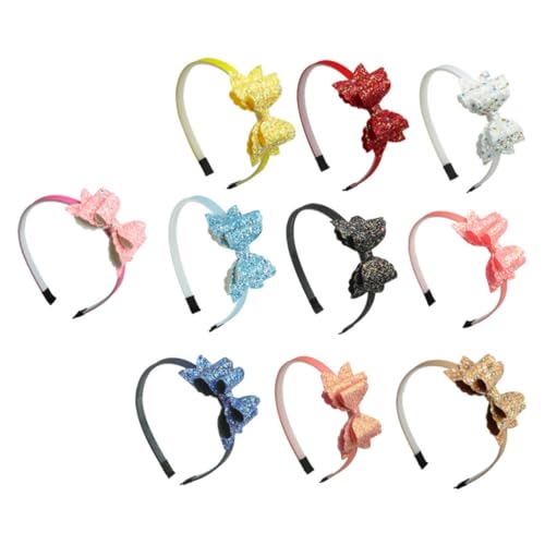 Beaupretty 10 Stück Teiliges Haarband mit Glitzerndem Doppellagigem Schleifendekor Rutschfestes Party Stirnband Modisches Haarschmuck für Mädchen Weiches und Langlebiges Material von Beaupretty