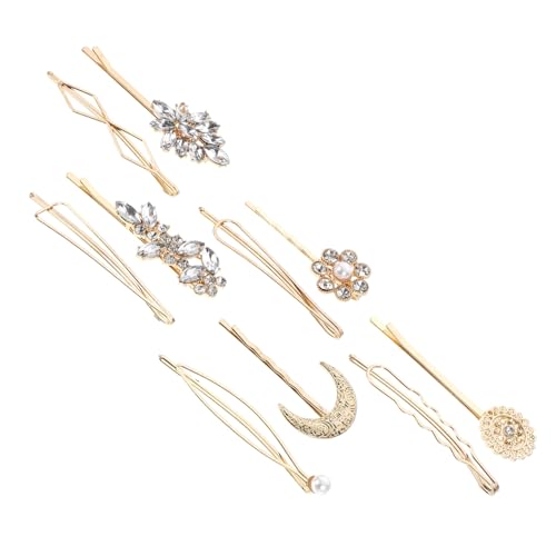 Beaupretty 10 Stück Teiliges Haarschmuck mit Perlen und Strass Haarnadeln Geometrische Haarspangen aus Legierung für Damen Geeignet für Hochzeit Party Alltag Eleganter Brautschmuck von Beaupretty