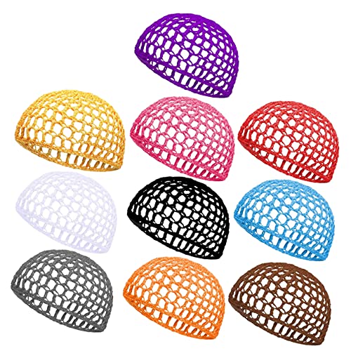 Beaupretty 10 Stück Teiliges Handgehäkeltes Haarnetz Atmungsaktivem Netzstoff Leichtes Weiches Haarnetz für Damen Schlafen Flexibel als für Frauen Vielseitig Einsetzbar Zufällige Farbe von Beaupretty
