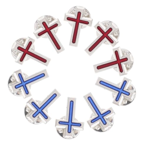 Beaupretty 10 Stück Teiliges Kreuz Anstecknadel Brosche für Männer und Frauen für Kommunion und Taufen Hochwertige Metallabzeichen für Anzüge und Kleider von Beaupretty