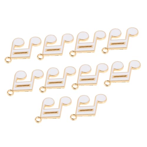 Beaupretty 10 Stück Teiliges Musiknoten Anhänger aus Langlebiger Zinklegierung Weiß Emailliert Vielseitige Charms für DIY Schmuckherstellung Armbänder Ohrringe und Bastelprojekte von Beaupretty