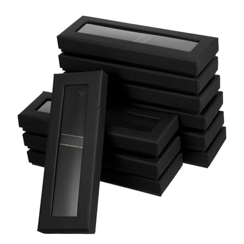 Beaupretty 10 Stück Teiliges Schwarze Stiftboxen mit Klarsichtfenster Praktische Geschenkverpackung für Stifte Organizer für Kleine Gegenstände für Partys und Besondere Anlässe von Beaupretty