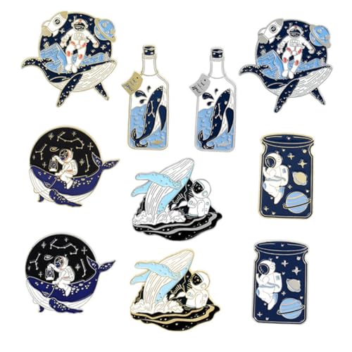 Beaupretty 10 Stück Teiliges Set Planet Broschen aus Langlebiger Legierung Modische Anstecknadeln für Kleidung Rucksack Jeans Leichte und Robuste Dekoration für Frauen und Bastelprojekte von Beaupretty