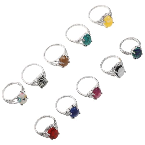 Beaupretty 10stücke Teiliges Ringset Für Damen Stapelbare Vintage-ringe Dekorative Boho-ringe Ringdisplay Mit Kristallgelenkn Retro- Für Statement-schmuck von Beaupretty