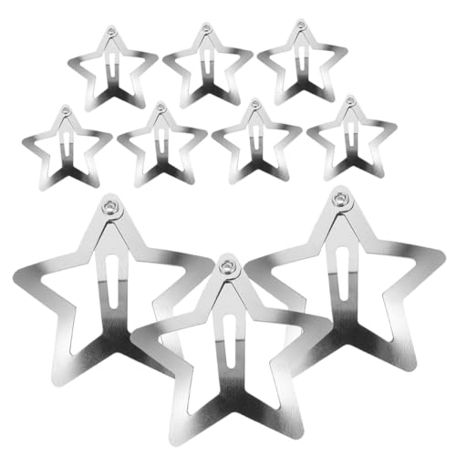 Beaupretty 10 Stück Teiliges Stern Haarspangen für Mädchen Niedliche Dekorative Haarklammern aus Metall Rutschfest für Partys Hochzeiten und Täglichen Gebrauch Glänzend Silber von Beaupretty