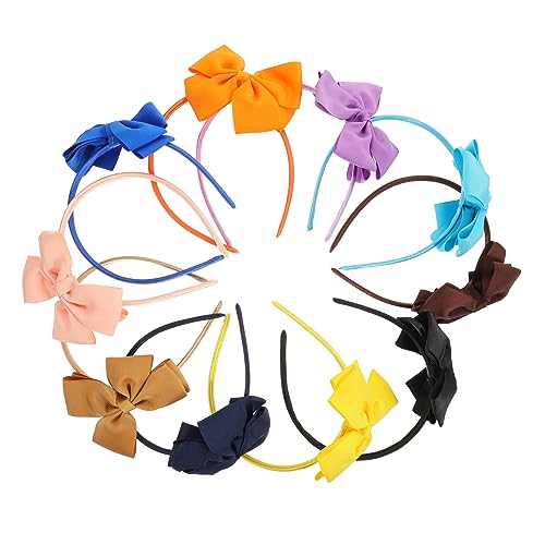Beaupretty 10 Stück Teiliges Stirnband mit Doppellagigen Schleifen Süße Haarreifen Polyester Dekoratives Haarschmuck für Mädchen Farbenfrohes Party Accessoire Angenehm zu Tragen von Beaupretty
