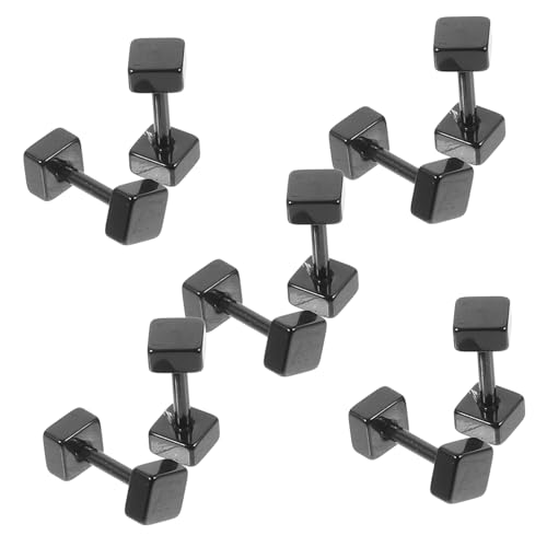 Beaupretty 10 Stück Teiliges Titanstahl Ohrstecker Dumbbell Design Herren Damen Fake Gauge Ohrringe Schwarze Quadratische Ohrstecker Stilvoll Vielseitig für Alltag und von Beaupretty