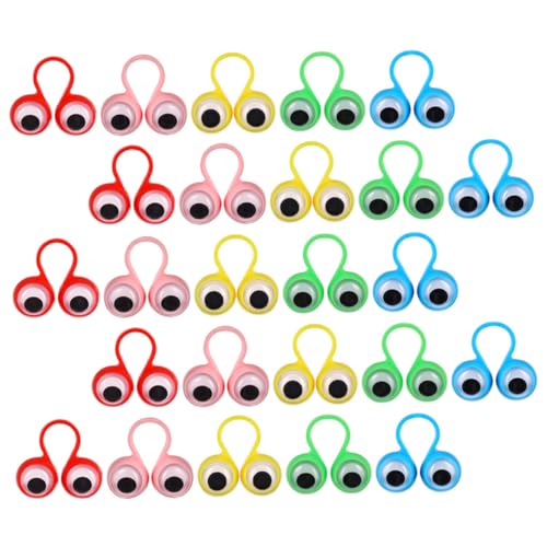 Beaupretty 100 Stück Finger Große Augen Ringe Glatte Kanten Partyzubehör Lernspielzeug Aktivitätsringe für Kreatives Rollenspiel Spielspaß von Beaupretty