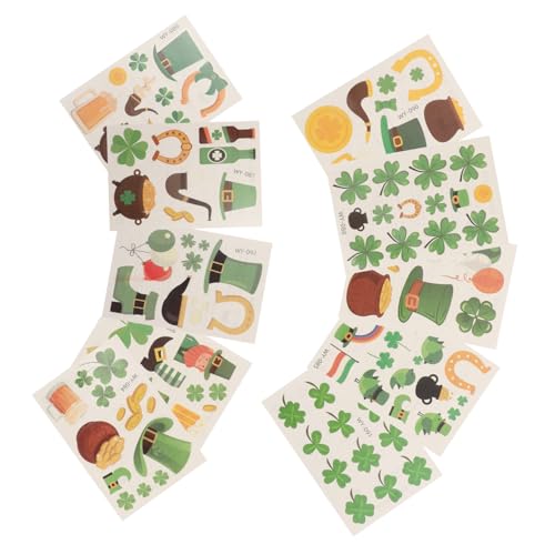 Beaupretty 10stücke Junge Mädchen Shamrock Gesichtssticker Temporäre Aufkleber Für Patrick's Day Für Partys Bühnenaufführungen Und Feierlichkeiten von Beaupretty