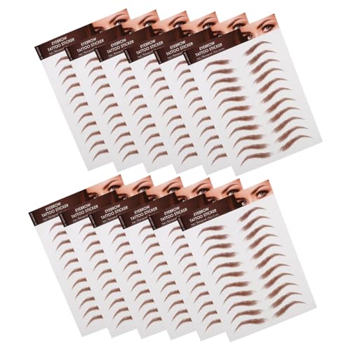 Beaupretty 12 Blatt Wasserdichte Augenbrauen Aufkleber Authentische Augenbrauen Tattoos für Präzise Formung und Pflege Erhältlich von Beaupretty