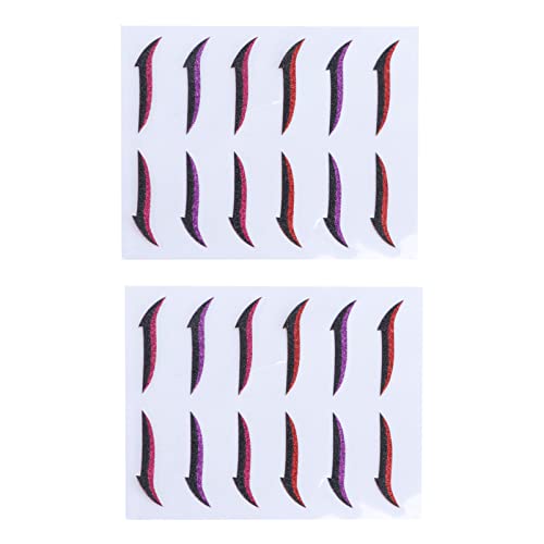 Beaupretty 12 Paare Glitzer-Eyeliner Aufheller für die Augenpartie selbstklebende Aufkleber Neonbrille einziehbar augenlieder strips eye lid strips Augen-Make-up-Aufkleber Eyeliner-Aufkleber von Beaupretty