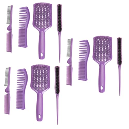 Beaupretty 12 Stk Vierteiliges Frisierkamm-set Haarkamm Mit Salonöl Sicherheitsfriseurkamm Lila Outfit Herrenkämme Friseur-haarkamm Herrenkamm Massage Damen Violett Zubehör von Beaupretty