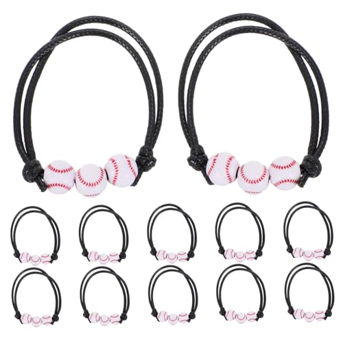 Beaupretty 12 Stück Baseball Armbänder Sportarmbänder für Jugendliche Verstellbare Geflochtene Handgemachte Armbänder für Sportpartys für Baseball Fußballfans von Beaupretty
