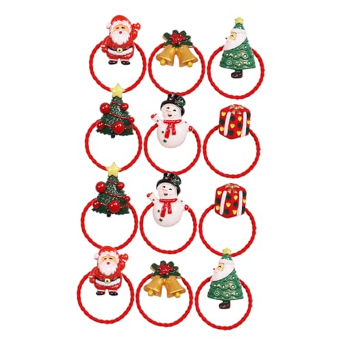 Beaupretty 12stücke Weihnachts Haarclips Mädchen Haarringe Weihnachts Haarbänder Pferdeschwanzhalter Elastische Haarbänder Für Frauen Und Mädchen von Beaupretty