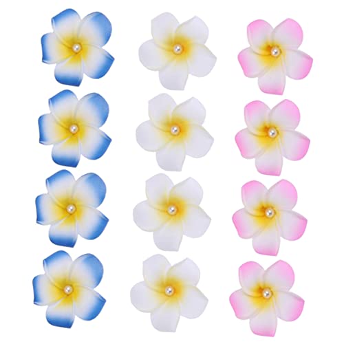 Beaupretty Haarschmuck 12 Stk Hawaii Blumen Haarspangen Für Damen Blumensimulation Perlenhaarnadel Plumeria-haarnadel Für Mädchen Plumeria-haarspange Aus Schaumstoff Haarnadel Frangipani von Beaupretty