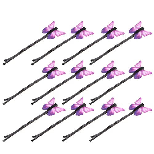 Beaupretty 12st Schmetterlings-haarspange Haarspangen Aus Metall Für Damen Rutschfestes Haar Schmetterlinge Haarspange Haarperlen Haarklammer Zinklegierung Violett Mädchen Traum Haarnadel von Beaupretty