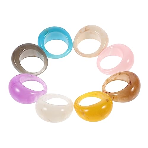 Beaupretty 12 Stück Teiliges Acrylharz Ring für Damen Bunte Retro Chunky Finger Ringe mit Geometrischem Design Statement Schmuckstücke Vielseitig Kombinierbar und Langlebig von Beaupretty