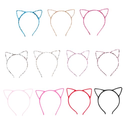 Beaupretty 12 Stück Teiliges Bunte Katzenohren Haarreifen für Weicher Rutschfester Sitz Leichtes Haarschmuck für Party Cosplay und Kostüm Geeignet für Mädchen und Damen von Beaupretty