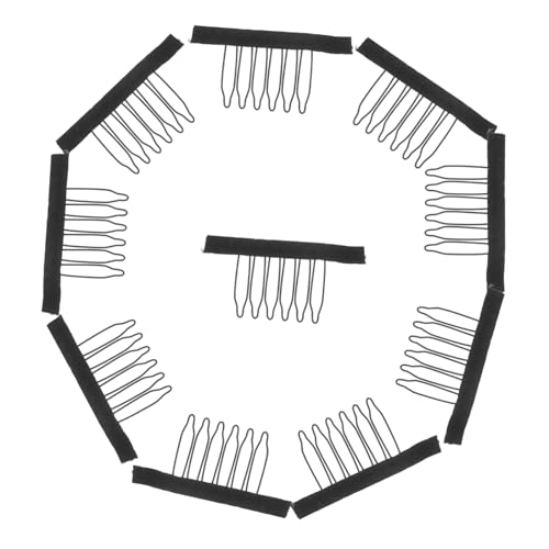 Beaupretty 12 Stück Teiliges Haarnetz Clip mit Zähnen aus Schwarzer Netzkamm Haarnetzhalter für Damen Sicherer von Perücken und Haarteilen für Friseursalons und Tägliche Anwendung von Beaupretty