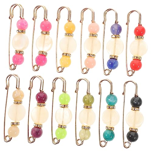 Beaupretty 12stücke Pack Kleidungssicherheitsnadeln Zum Dekorieren Von Hosen Und Pullovern Perlen-broschennadeln Für Kleider Und Schals Klammern Und Clip-accessoires von Beaupretty