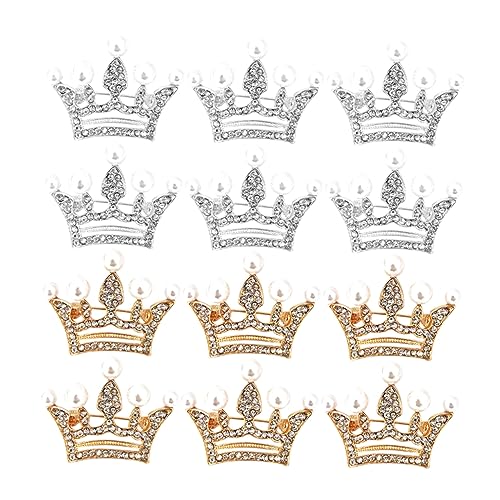 Beaupretty 12 Stück Teiliges Krone Broschen für Damen Zierliche Broschen Gold und Weiß Zubehör für Kleidung Schals und Hüte Elegantes Design für Besondere Anlässe von Beaupretty