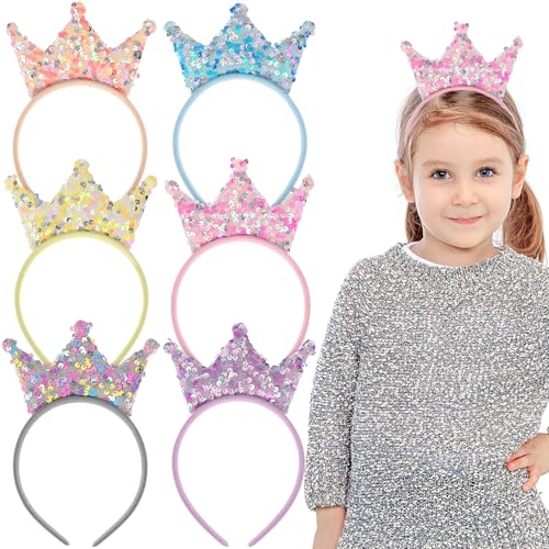 Beaupretty 12 Stück Teiliges Mädchen Haarband mit Krone Design Funkelnde Haarschmuck Accessoires für Partys Geburtstagsfeiern und Kostümpartys in Farben Erhältlich Himmelblau Gelb Koralle von Beaupretty