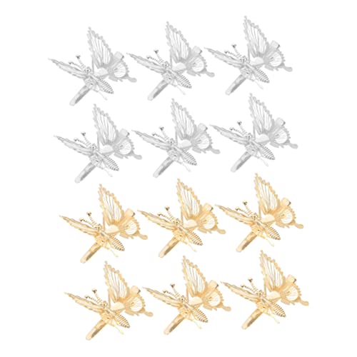 Beaupretty 12 Stück Teiliges Metall Haarklammern mit Schmetterlingsdesign Leichte Rutschfeste Haarspangen für Mädchen und Frauen Modische Haarclips für Parties und Alltag Vielseitig von Beaupretty