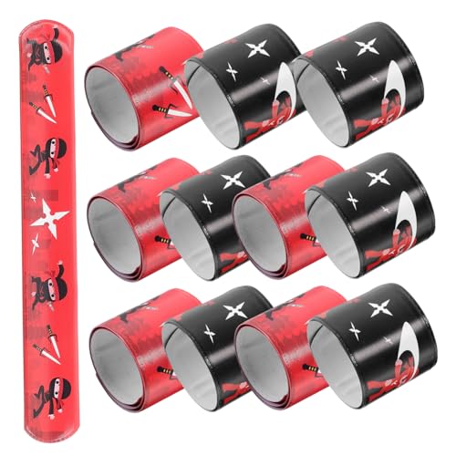 Beaupretty 12 Stück Teiliges Ninja Slap Armband aus Stabilem Leichte und Strapazierfähige Schnapparmbänder mit Glatten Kanten Dekoratives Partyzubehör für Kindergeburtstag Tanzpartys und von Beaupretty