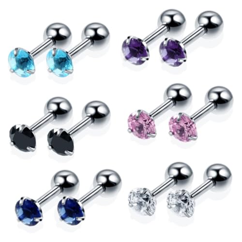 Beaupretty 12 Stück Teiliges Ohrstecker mit Zirkonia Hypoallergen Knorpel Piercing Schmuck für Damen und Herren Langlebig Hautfreundlich für Täglichen Gebrauch von Beaupretty