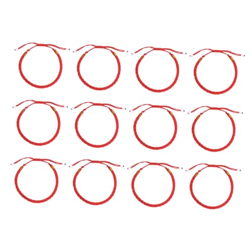Beaupretty 12 Stück Teiliges Rotes Geflochtenes Armband Handgefertigt Verstellbar Modisches Schmuckstück für Kleines für Damen und Langlebig von Beaupretty