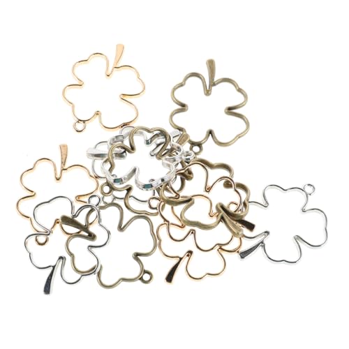 Beaupretty 12 Stück Teiliges Vierblättriges Kleeblatt Anhänger Leichtem Hohl Gearbeitet Langlebig und Glänzend für Schmuckherstellung Schlüsselanhänger und Taschenanhänger für Damen von Beaupretty