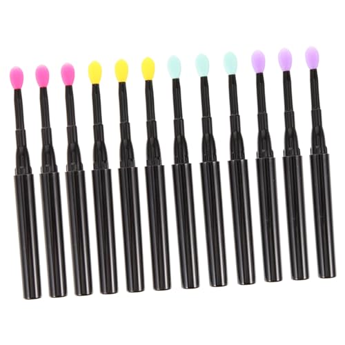 Beaupretty 12 Stück Teiliges Wiederverwendbarer Silikon lippenpinsel mit Deckel Vielseitig als Lipgloss Lippenstift Lidschatten applikator für Präzises Make up Geeignet für Tägliche und von Beaupretty