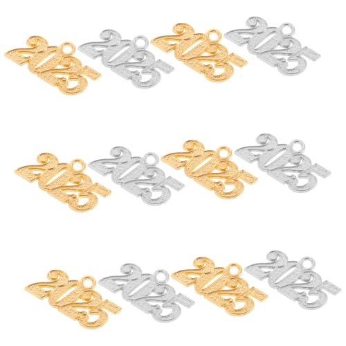 Beaupretty 12 Stück Teiliges Zahlen Anhänger Schmuck Basteln DIY Charms Silber und Gold für Halsketten Armbänder Schlüsselanhänger Personalisierte Geschenkideen von Beaupretty