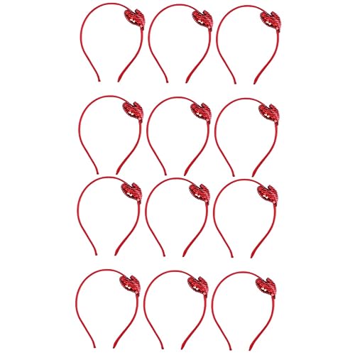 Beaupretty 12 Stk Valentinstag Stirnband Amor Kostüm Herzkönigin Accessoires Paar Stirnband Herz Kostüm Herz-bopper-stirnband Herz-stirnbänder Für Frauen Fräulein Eisen Weihnachten Schal von Beaupretty