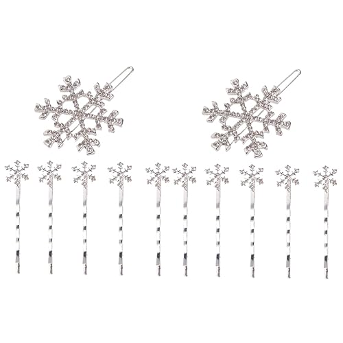 Beaupretty 12 Stk Weihnachtshaarspangen Mit Schneeflocken Weihnachtsschneeflocken-haarspange Hochzeit Strass Haarnadeln Haarspange Für Haarnadeln Zum Stylen Kristall Mädchen Weiß Gefroren von Beaupretty