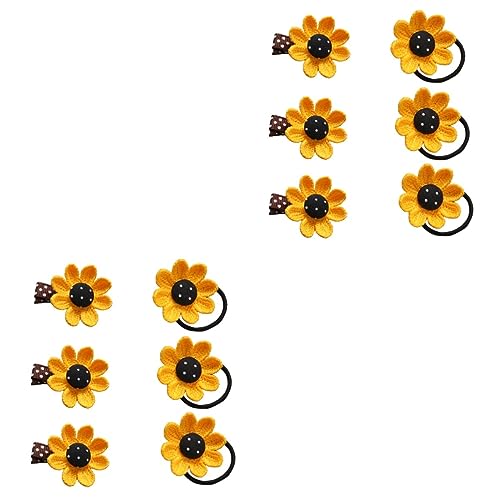 Beaupretty 12-teiliges Set Sonnenblumen-haarnadel Haars Eil Set Blumenhaarbänder Weihnachtsdekoration Haarring Für Die Dame Haargummi Babygeschenke Mädchen Kind Gummiband Pferdeschwanz von Beaupretty