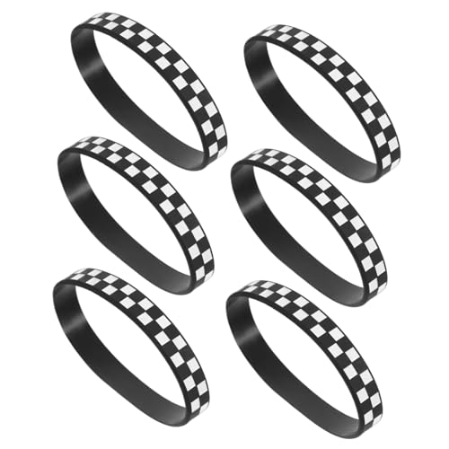 Beaupretty 12Stücke Karierte Silikon Armbänder für Racing Motto Partys Hautfreundlich und Langlebig als oder Mitgebsel für Sportevents und Feierlichkeiten von Beaupretty