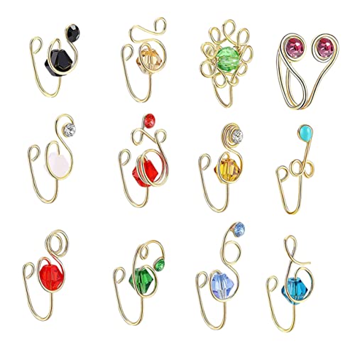 Beaupretty 12 Stücke Afrikanische Nasenmanschetten Nasenringe Strass Fake Nasenschmuck für Frauen Nicht Piercende Nasenringe Verstellbar Angenehm zu Tragen für Besondere Anlässe von Beaupretty