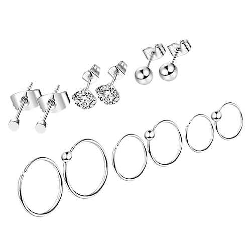 Beaupretty 12Stücke Teiliges Piercing Ohrstecker Nasenringe für Frauen Silberne Ohrschmuck Durchdringende Dekoration Leicht Hautfreundlich von Beaupretty
