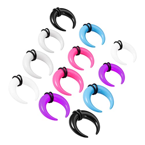 Beaupretty 12 Stücke Septum Ringe in Farben Transparent Blau Violett Ohr Nasenpiercing Für Individuelle Styles Für Verschiedene Piercing von Beaupretty