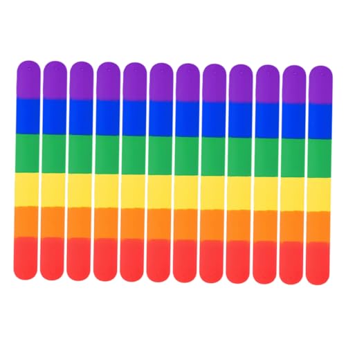 Beaupretty 12stücke Bunte Schlagarmbänder Aus Silikon Dehnbare Armbänder Für Junge Mädchen Gummiarmbänder Zum Valentinstag Slap-armbänder Für Valentinstagspartys Geburtstagsarmbänder von Beaupretty